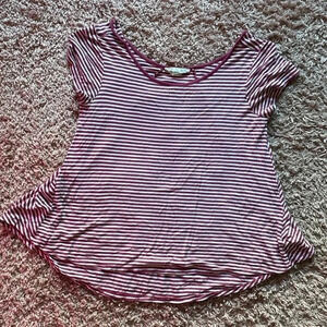 Pink Rose Wide Neck Flowy Tee